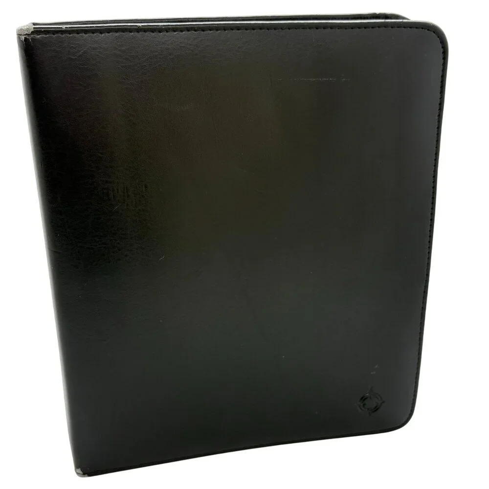 Franklin Covey Black Simulated Leather Planner Binder Classic Size 1